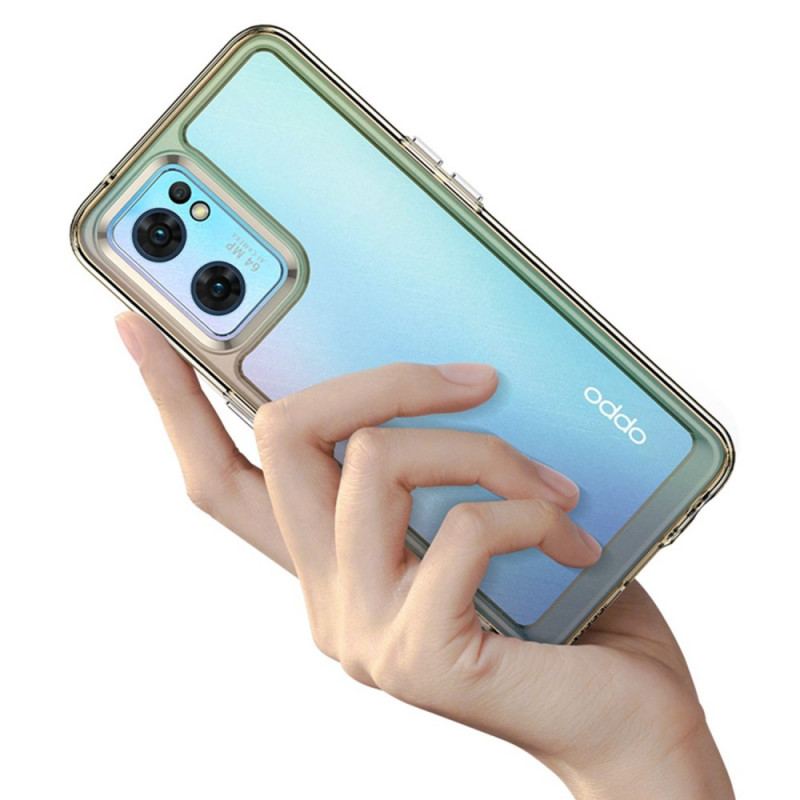 Coque Oppo Find X5 Lite Hybride Rebords Colorés Transparents