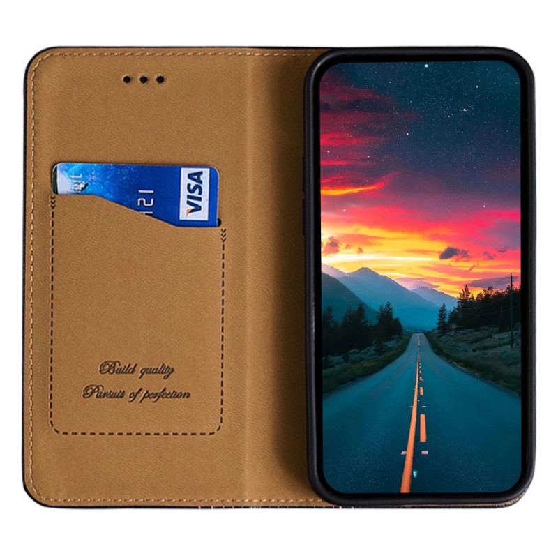 Flip Cover Oppo Find X5 Lite Cuir Litchi Fendu Coutures