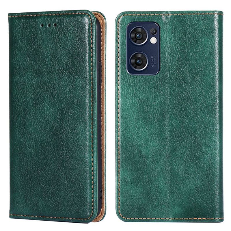 Flip Cover Oppo Find X5 Lite Simili Cuir Coutures