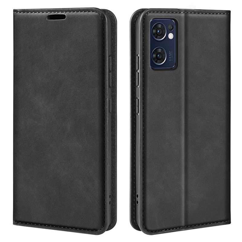 Flip Cover Oppo Find X5 Lite Simili Cuir Uni