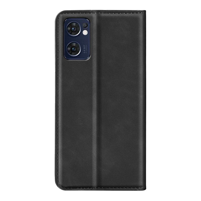 Flip Cover Oppo Find X5 Lite Simili Cuir Uni