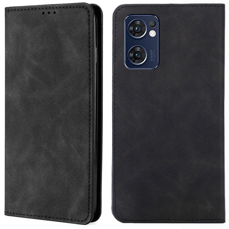 Flip Cover Oppo Find X5 Lite Skin-Touch Effet Cuir