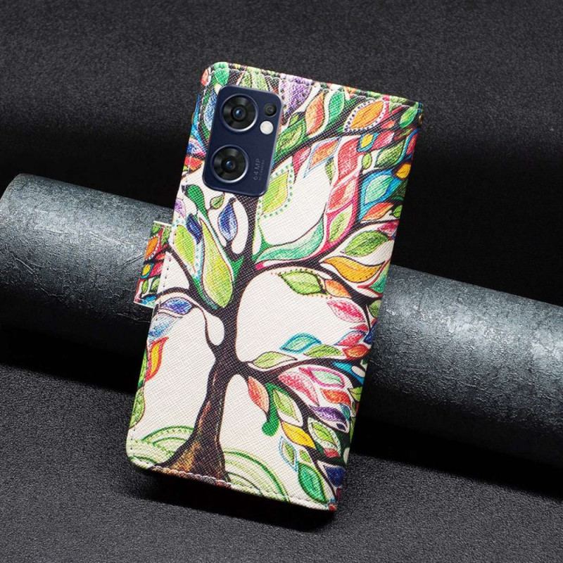 Housse Oppo Find X5 Lite Poche Zippée Arbre