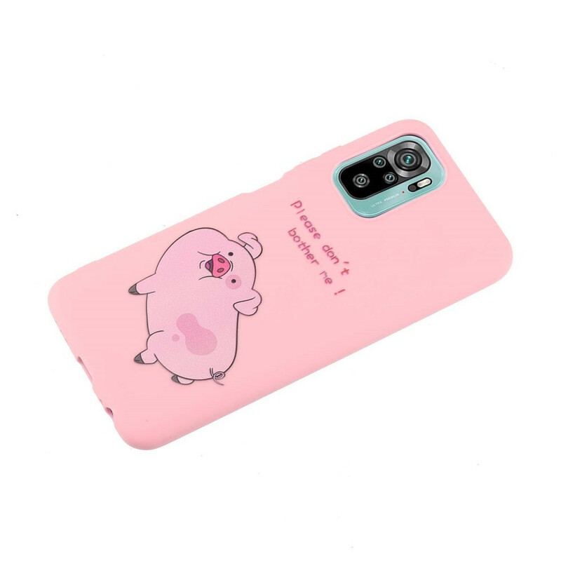 Coque Xiaomi Redmi Note 10/10S/Poco M5s Cochon avec Lanière Kiss