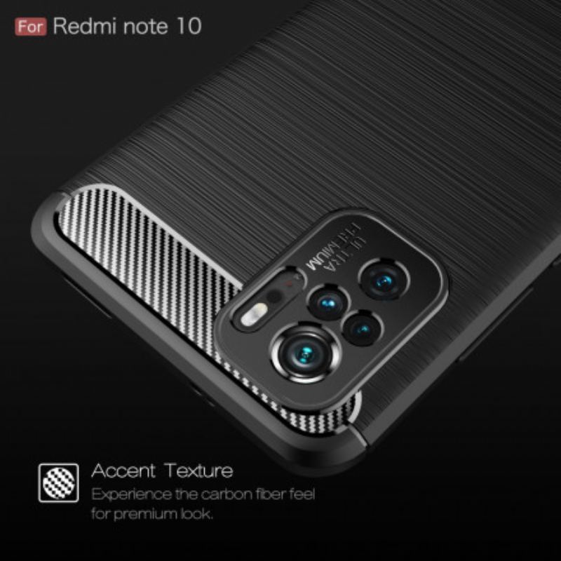 Coque Xiaomi Redmi Note 10/10S/Poco M5s Fibre Carbone Brossée