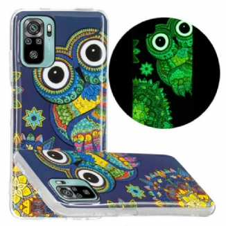 Coque Xiaomi Redmi Note 10/10S/Poco M5s Hibou Mandala Fluorescente