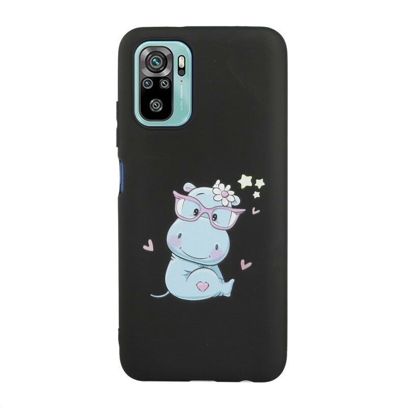 Coque Xiaomi Redmi Note 10/10S/Poco M5s Hippopotame avec Lanière Kiss