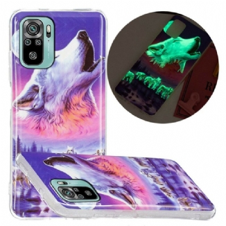 Coque Xiaomi Redmi Note 10/10S/Poco M5s Série Loup Fluorescente