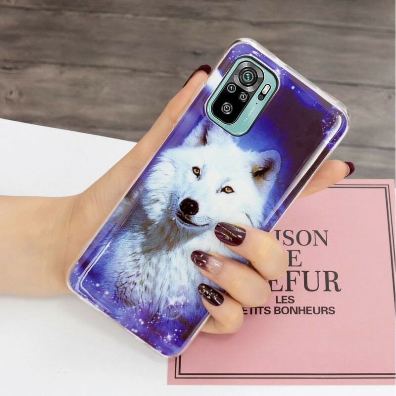 Coque Xiaomi Redmi Note 10/10S/Poco M5s Série Loup Fluorescente