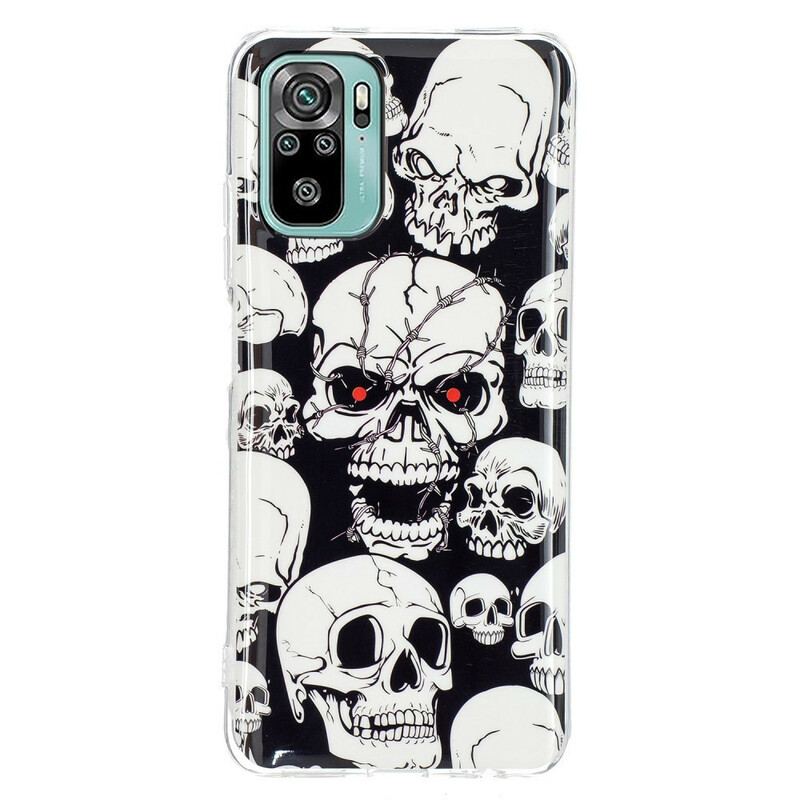 Coque Xiaomi Redmi Note 10/10S/Poco M5s Têtes de Mort Fluorescente