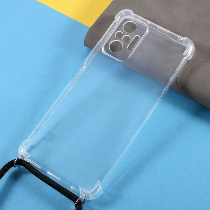 Coque Xiaomi Redmi Note 10/10S/Poco M5s Transparente avec Cordon