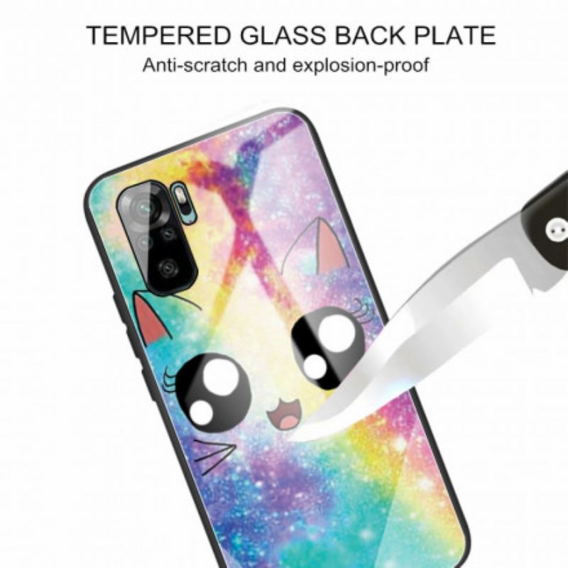 Coque Xiaomi Redmi Note 10/10S/Poco M5s Verre Trempé Chat