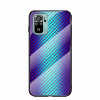 Coque Xiaomi Redmi Note 10/10S/Poco M5s Verre Trempé Fibre Carbone