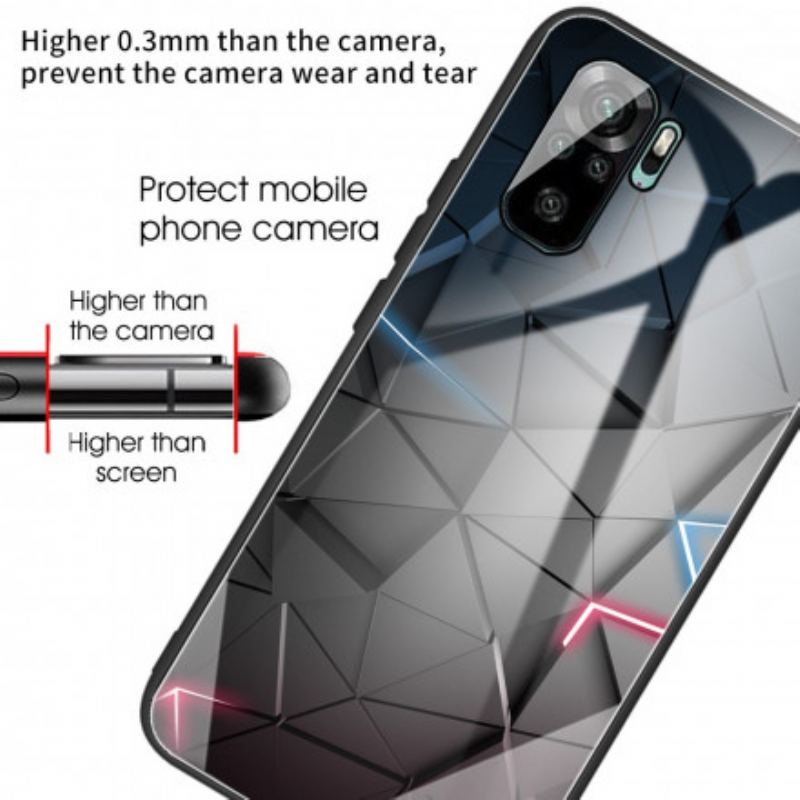 Coque Xiaomi Redmi Note 10/10S/Poco M5s Verre Trempé Géométrie