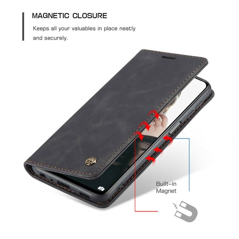 Flip Cover Xiaomi Redmi Note 10/10S/Poco M5s Effet Cuir CASEME