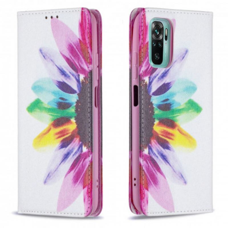 Flip Cover Xiaomi Redmi Note 10/10S/Poco M5s Fleur Aquarelle