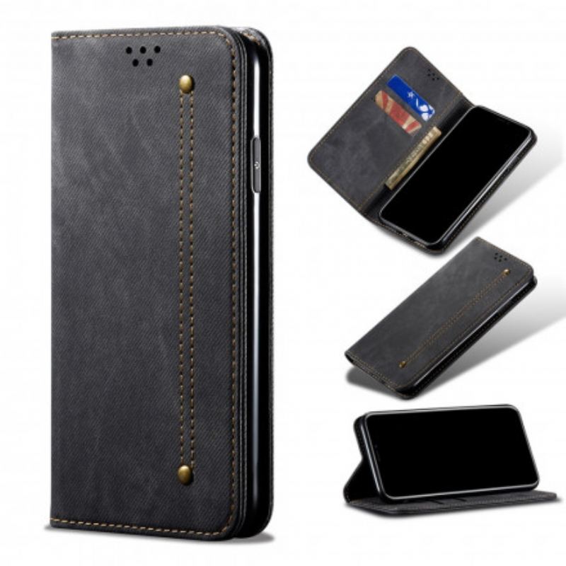 Flip Cover Xiaomi Redmi Note 10/10S/Poco M5s Tissu Jeans