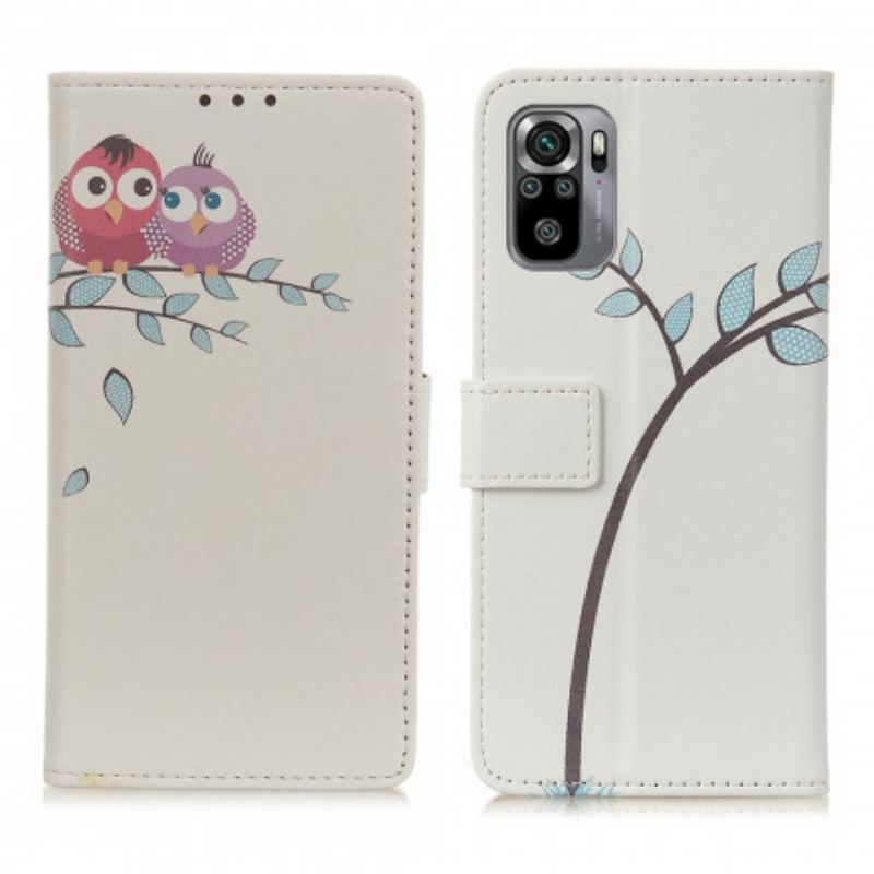 Housse Xiaomi Redmi Note 10/10S/Poco M5s Couple De Hiboux Sur l'Arbre