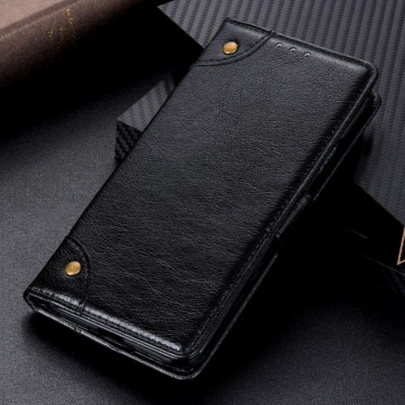 Housse Xiaomi Redmi Note 10/10S/Poco M5s Style Cuir Nappa Rivets Vintage