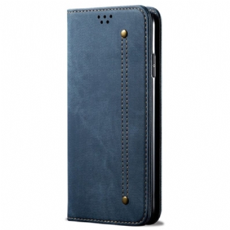 Flip Cover Motorola Edge 50 Ultra Tissu Jeans