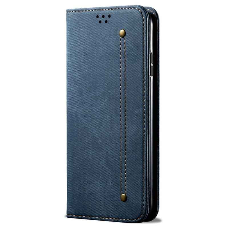 Flip Cover Oppo Reno 12 Pro 5G Tissu Jeans