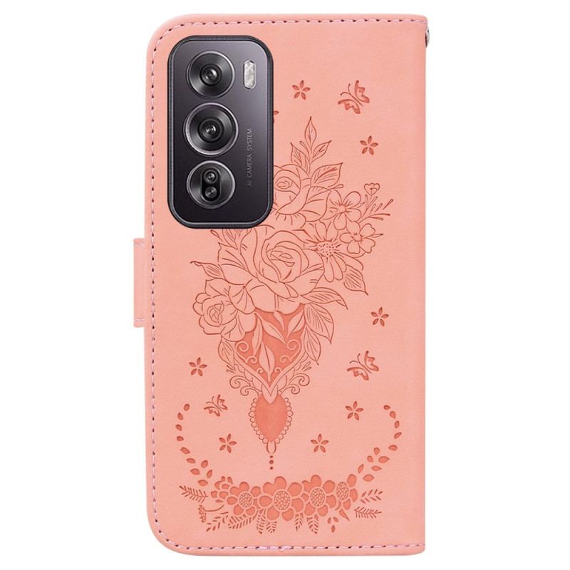 Housse Oppo Reno 12 Pro 5G Impression Papillons et Fleurs