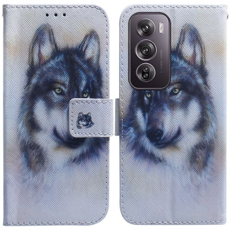 Housse Oppo Reno 12 Pro 5G Loup Aquarelle