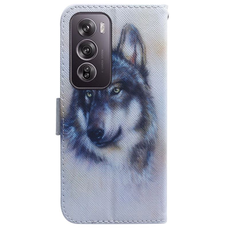 Housse Oppo Reno 12 Pro 5G Loup Aquarelle