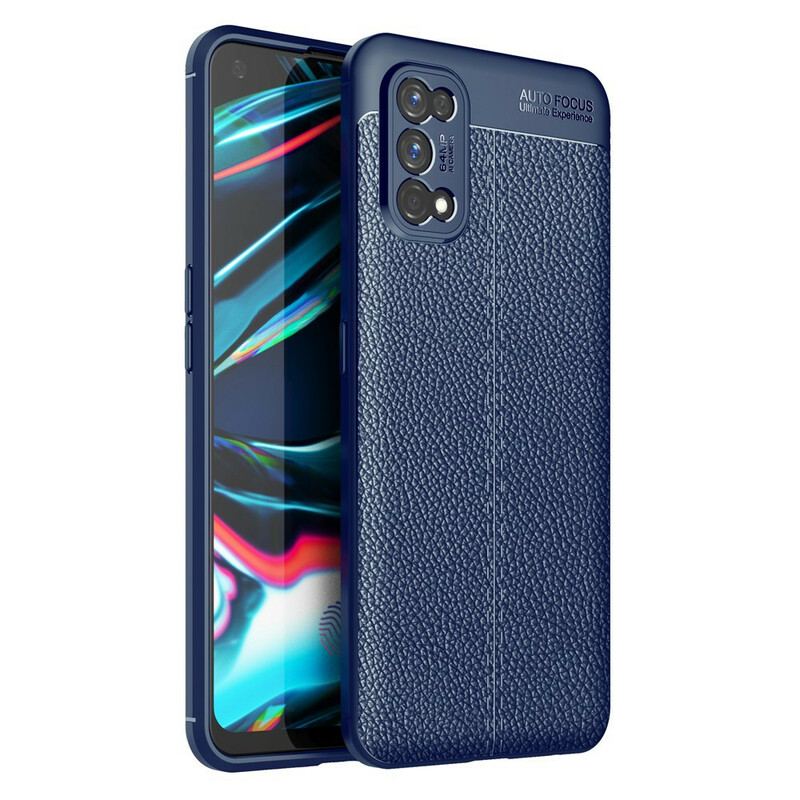 Coque Realme 7 Pro Effet Cuir Litchi Double Line