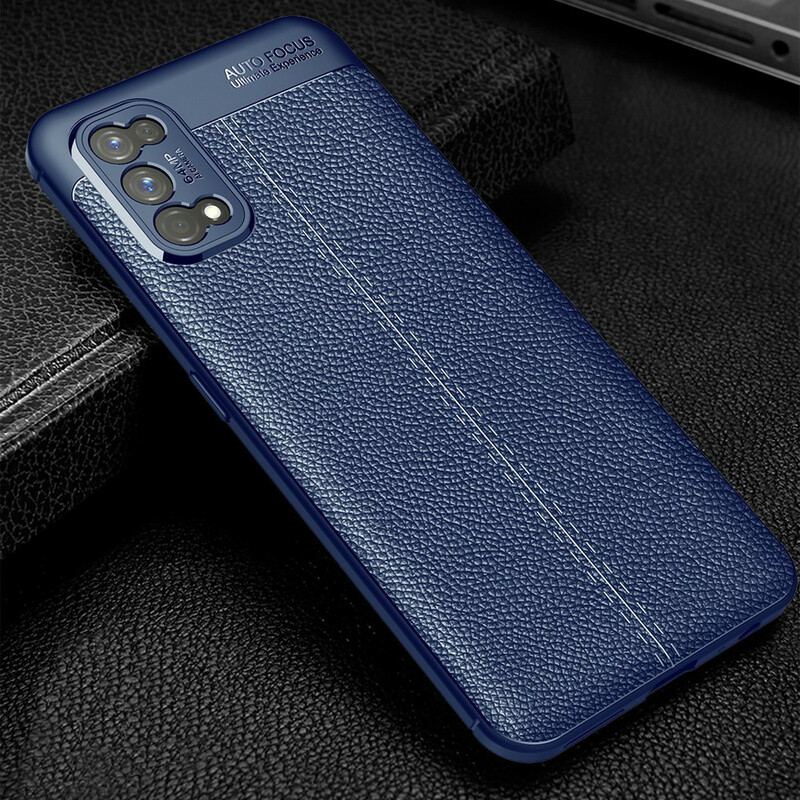 Coque Realme 7 Pro Effet Cuir Litchi Double Line