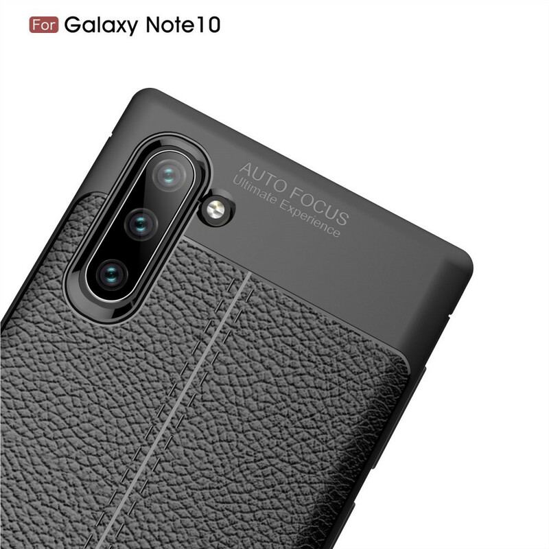 Coque Samsung Galaxy Note 10 Effet Cuir Litchi Double Line