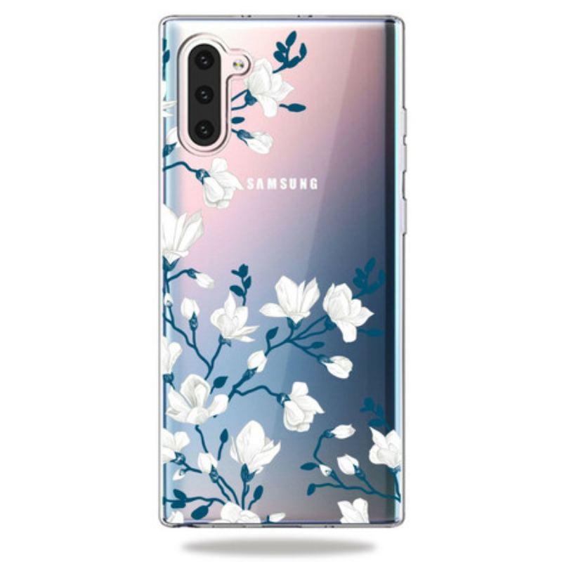 Coque Samsung Galaxy Note 10 Fleurs Blanches