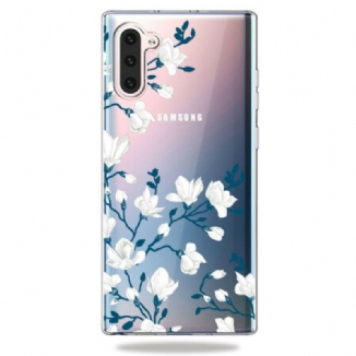 Coque Samsung Galaxy Note 10 Fleurs Blanches