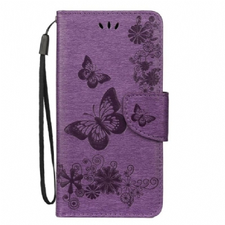 Housse Samsung Galaxy Note 10 Splendides Papillons à Lanière