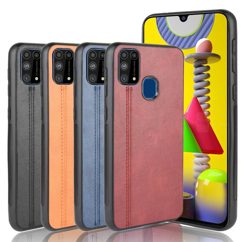 Coque Samsung Galaxy M31 Effet Cuir Couture