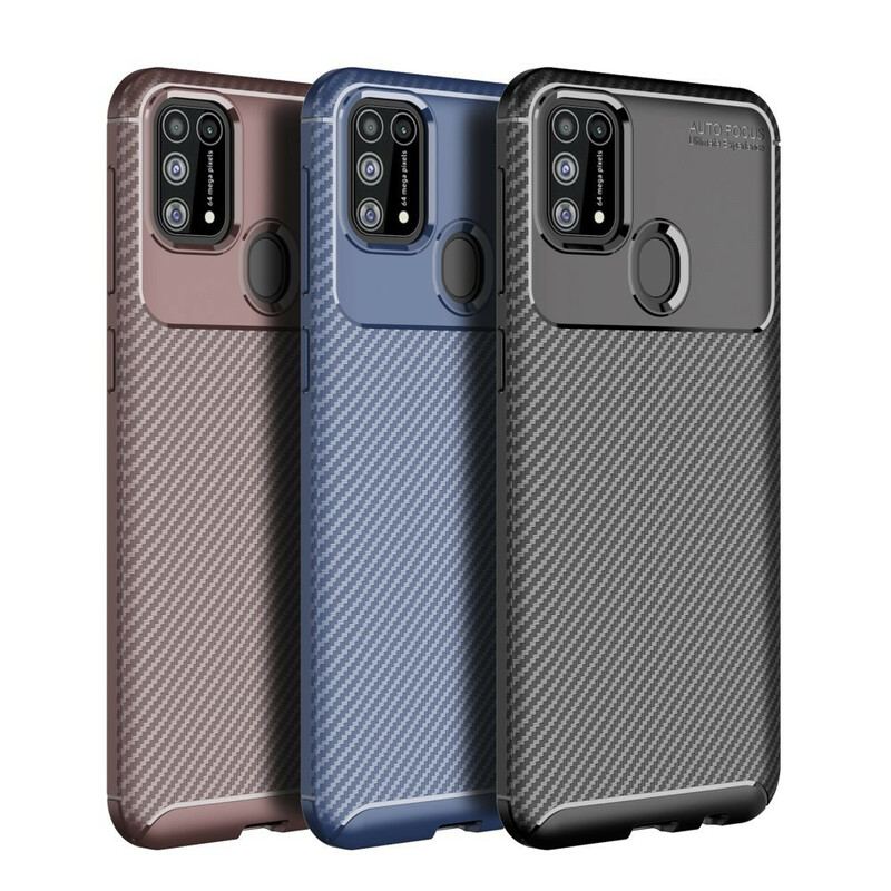 Coque Samsung Galaxy M31 Flexible Texture Fibre Carbone