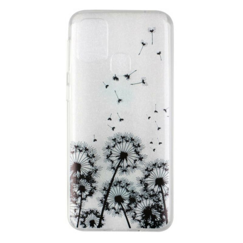 Coque Samsung Galaxy M31 Transparente Pissenlits Noirs