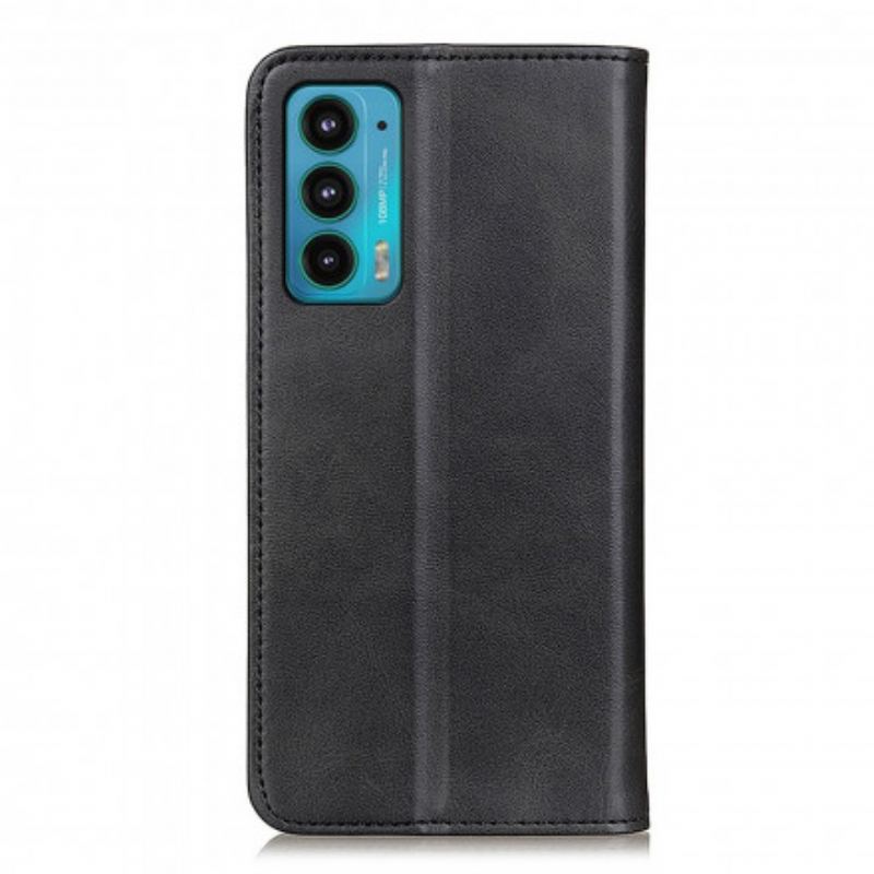 Flip Cover Motorola Edge 20 Cuir Fendu Design