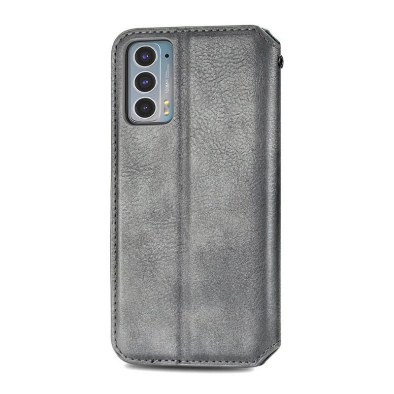 Flip Cover Motorola Edge 20 Effet Cuir Texture Diamant