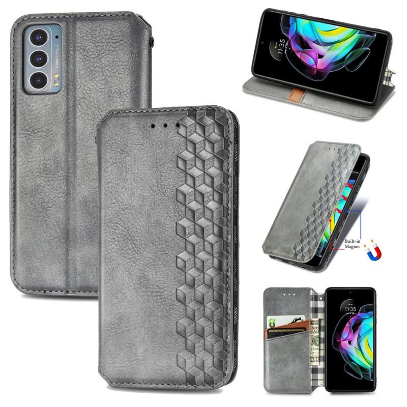 Flip Cover Motorola Edge 20 Effet Cuir Texture Diamant