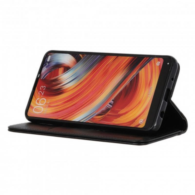 Flip Cover Motorola Edge 20 Version Cuir Litchi Fendu