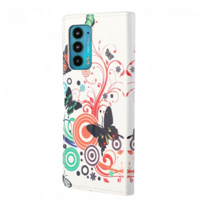 Housse Motorola Edge 20 Papillons et Fleurs