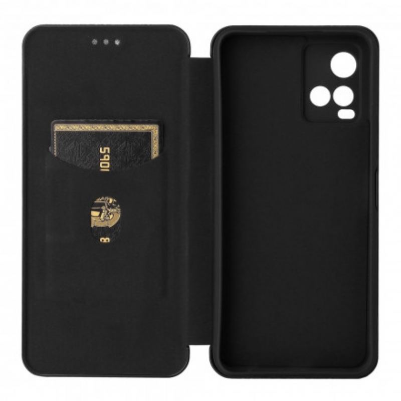 Flip Cover Vivo Y33s / Y21 / Y21s Silicone Carbone Coloré