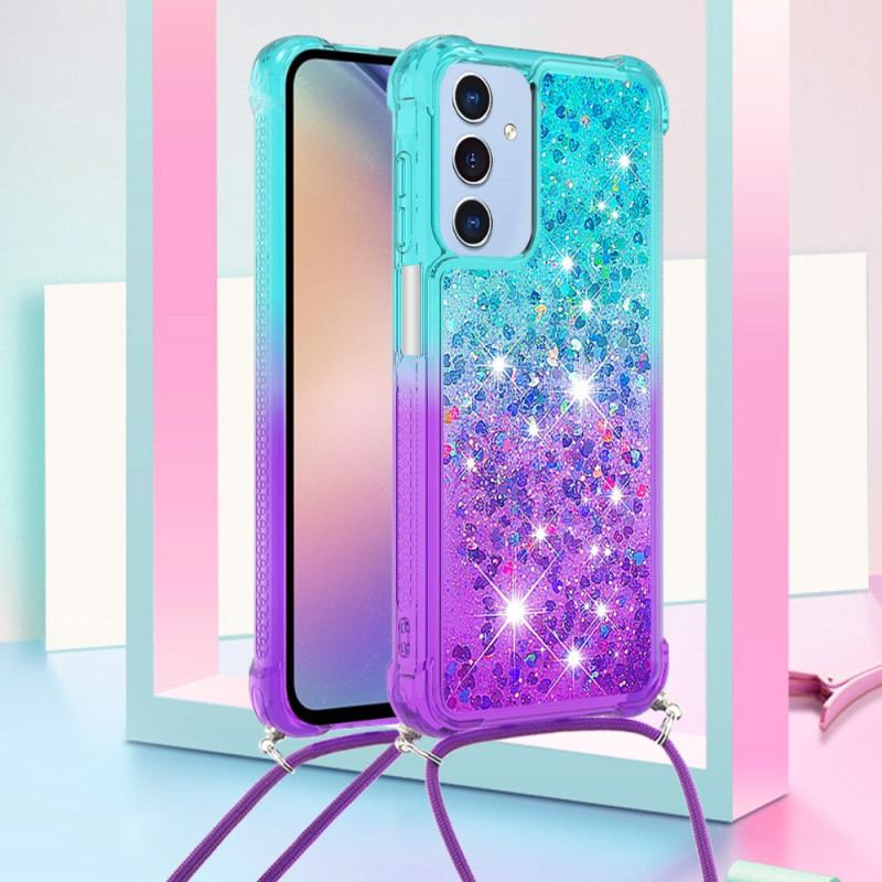 Coque à Cordon Samsung Galaxy A15 5G Dégradé Paillettes