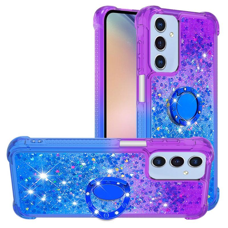 Coque Samsung Galaxy A15 5G Anneau-Support Dégradé Paillettes