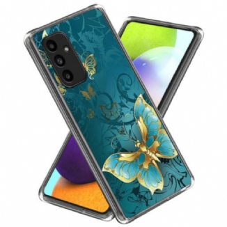 Coque Samsung Galaxy A15 5G / A15 Papillon Vert et Doré