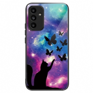 Coque Samsung Galaxy A15 5G / A15 Verre Trempé Chat et Papillons