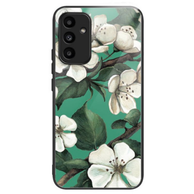 Coque Samsung Galaxy A15 5G / A15 Verre trempé Fleurs blanches