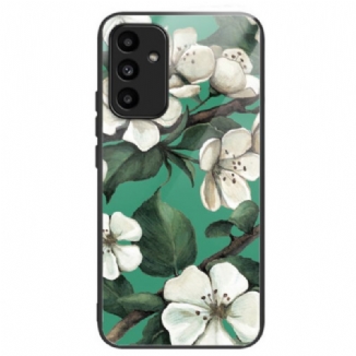 Coque Samsung Galaxy A15 5G / A15 Verre trempé Fleurs blanches