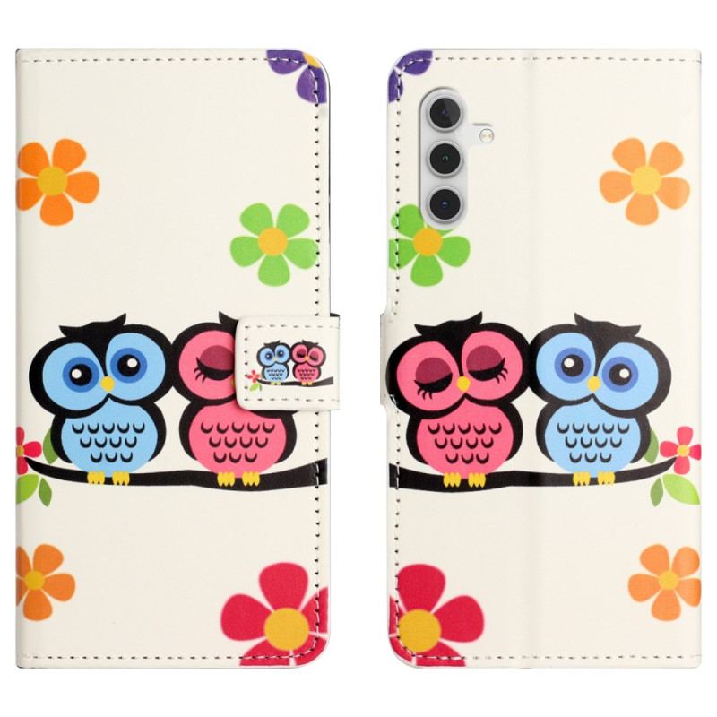 Etui pour Samsung Galaxy A15 5G Couple de Hiboux